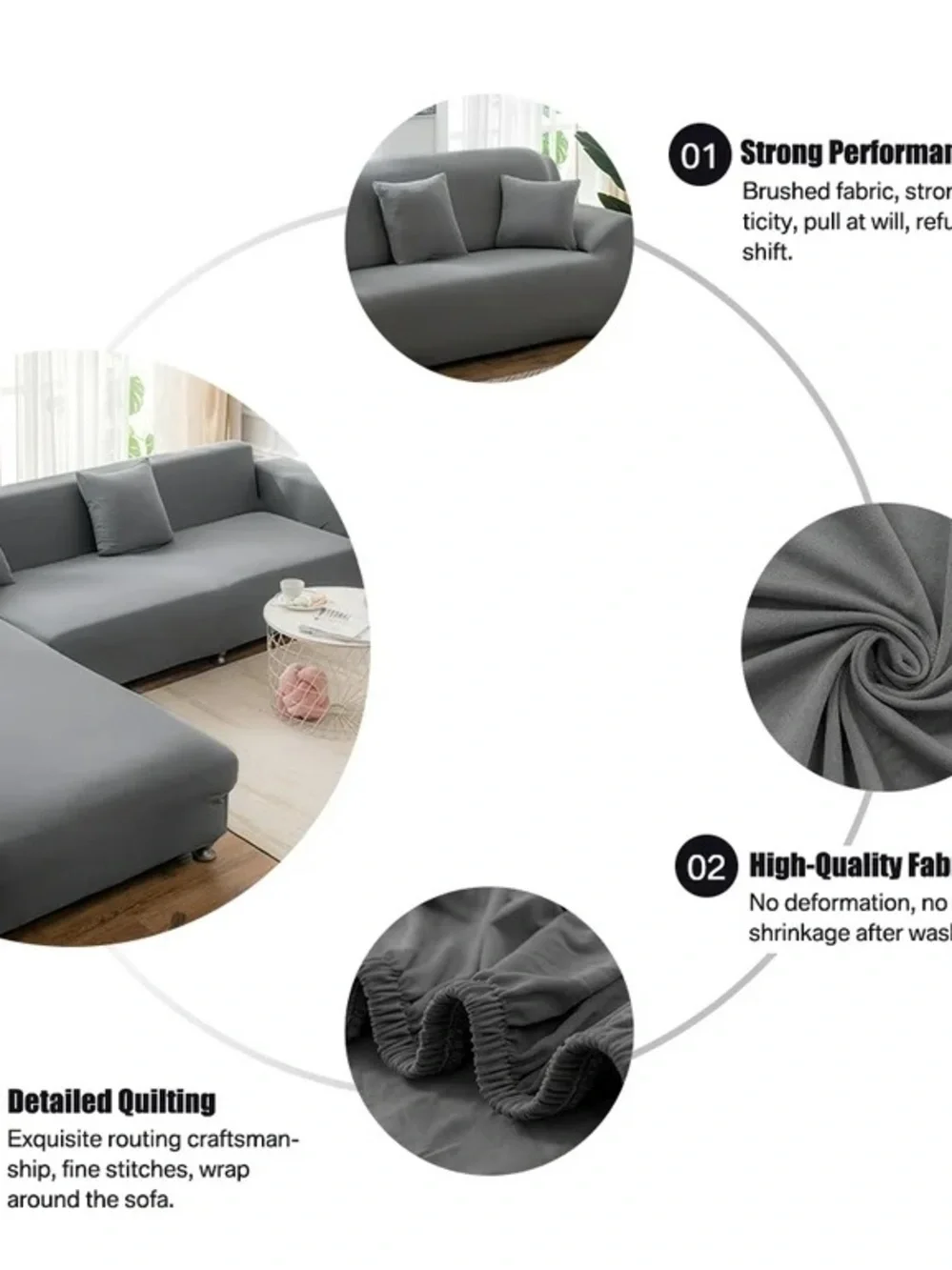 🎉NWT🎉Gray Stretch Sofa Slipcover - Brand New in Packaging
